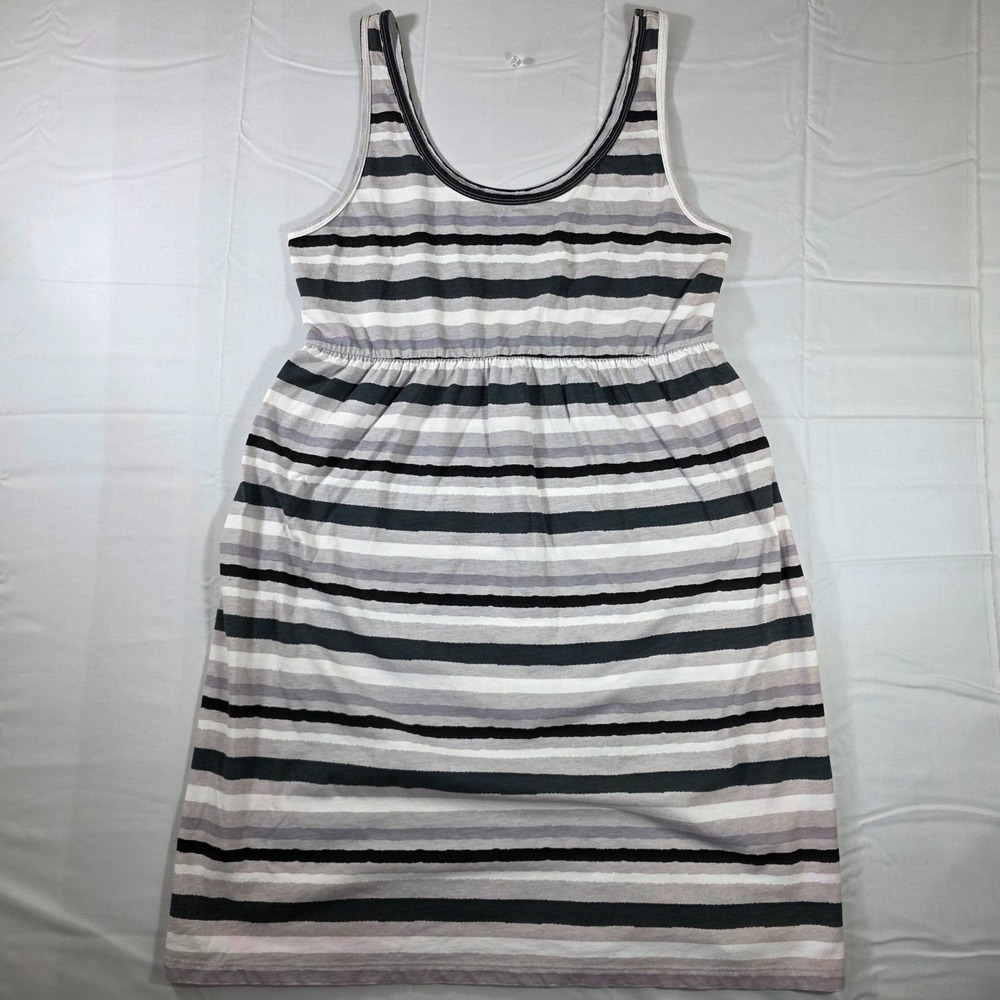 Faded Glory gray and white striped large dress